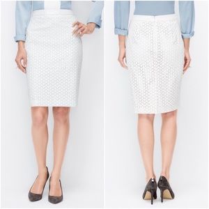 Ann Taylor Faux Leather Perforated Pencil Skirt